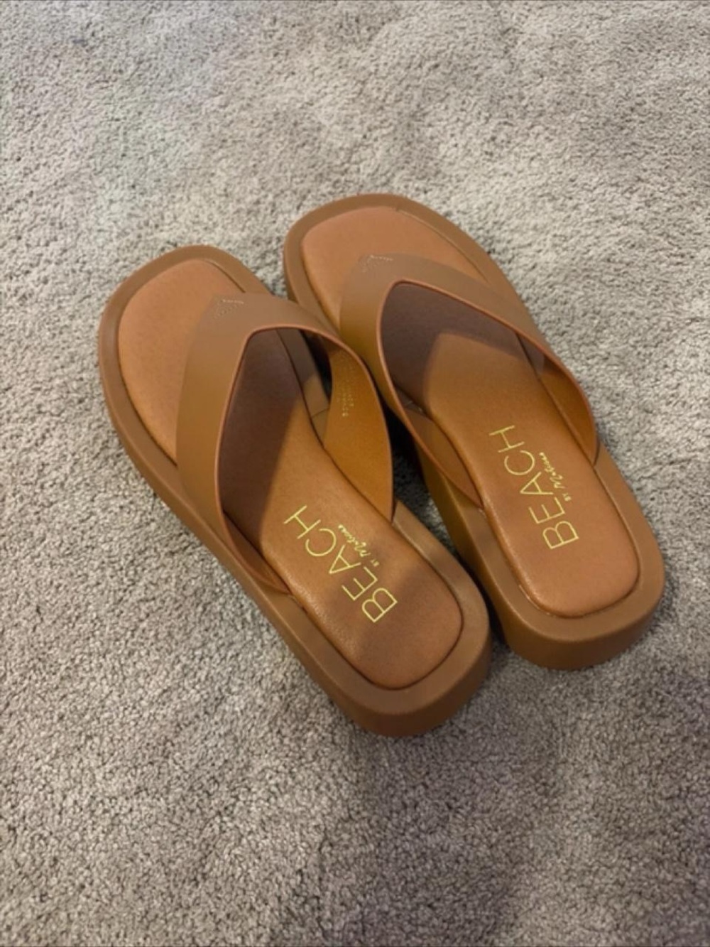 Matisse Brown Platform Flip-Flop Sandals
